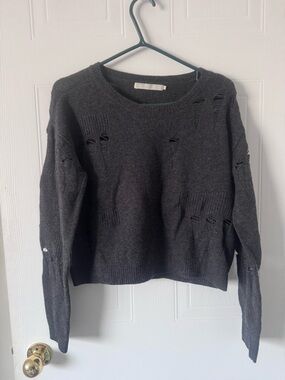 One grey day Distressed Charcoal Crewneck Sweater - Unbranded extra fine wool xs